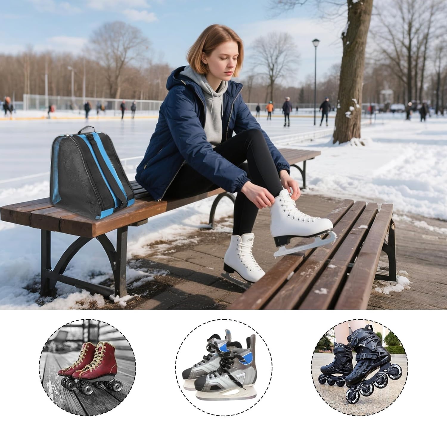 Praktická taška na lyžařky a brusle